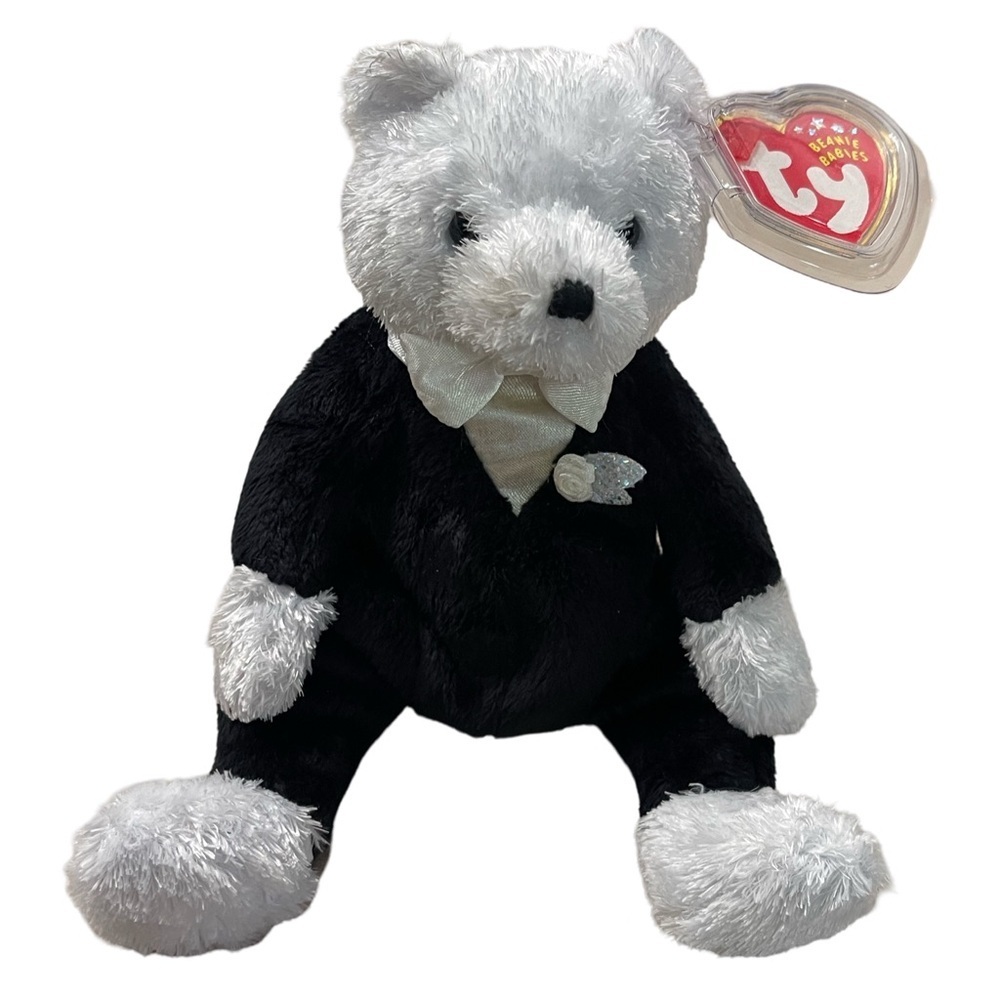 Ty Beanie Baby Black and White Bear